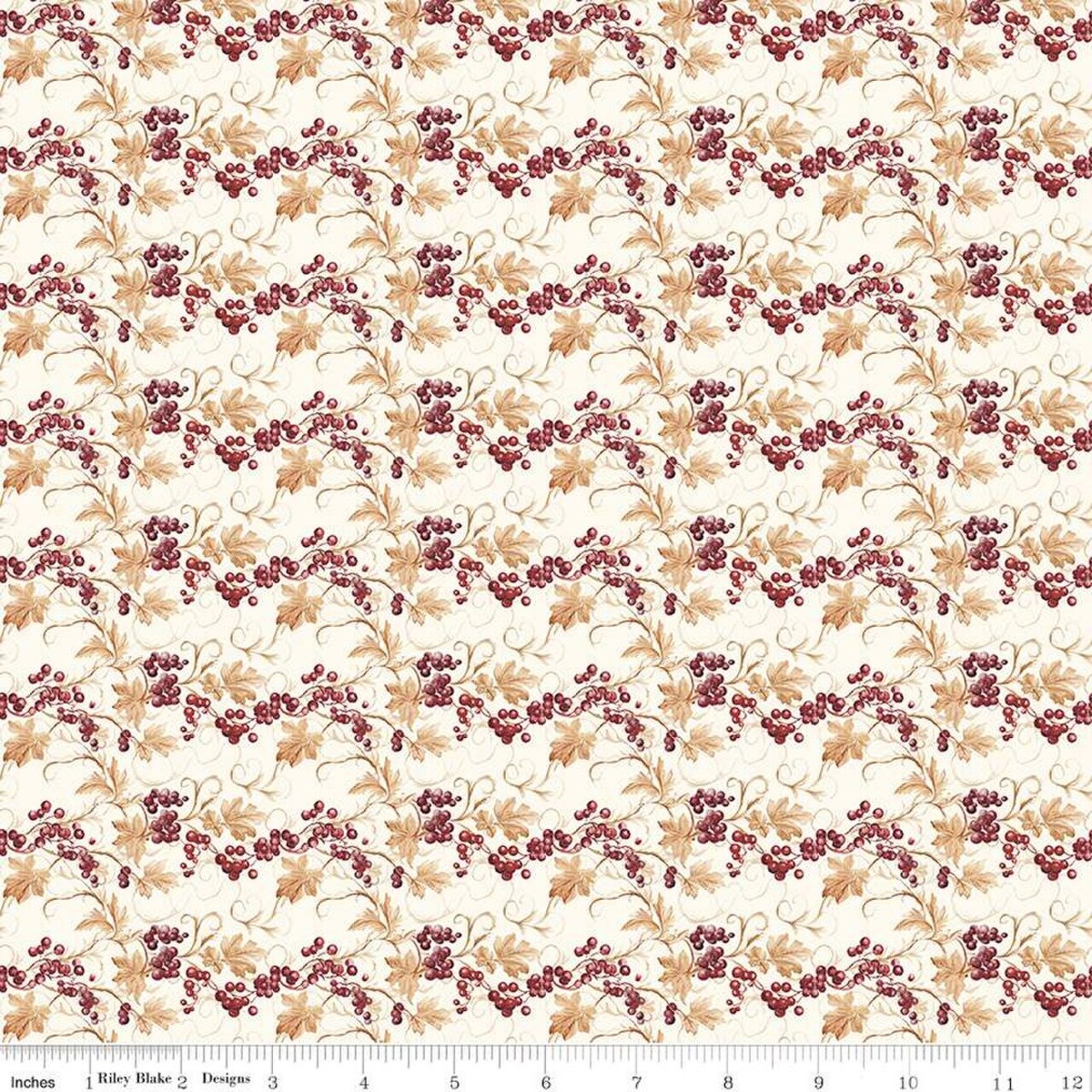 Fabric Riley Blake Cream Prairie Berries Evening on the Prairie by the Quarter Yard C16742-CREAM
